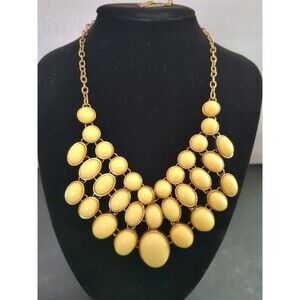 Sunshine Yellow Vintage Multi Tier Drop Necklace